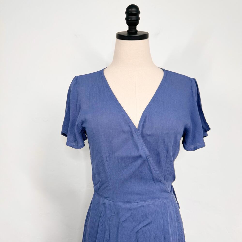 NWT Lulu's Heart of Marigold Dress Blue Wrap Maxi Gauzey Bridesmaid Party Size S - Picture 3 of 14